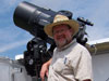 Rob Suggs poses by the new lunar impact telescope in Walker County, Georgia.