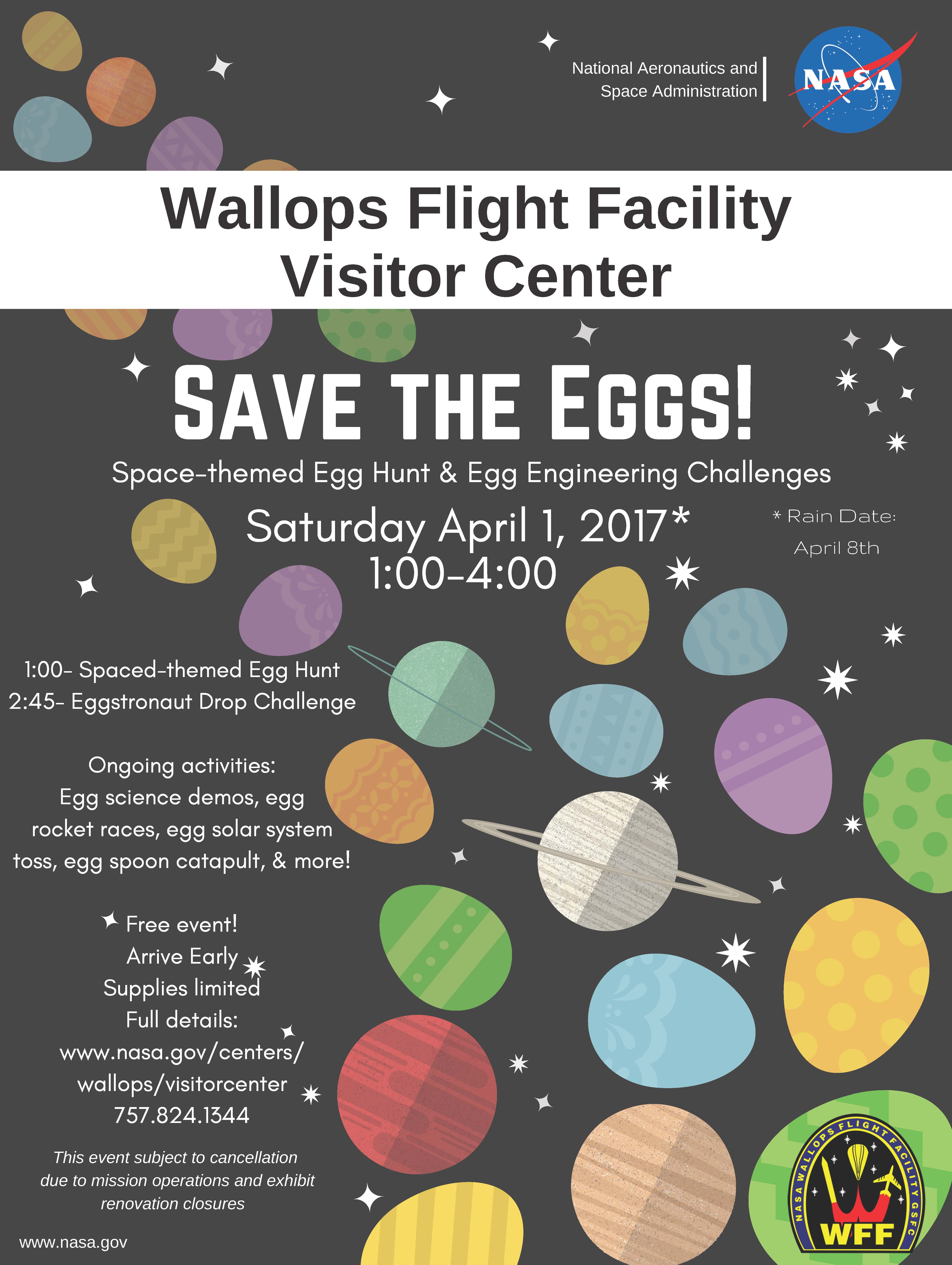 Save the Eggs April 1 at the NASA Visitor Center