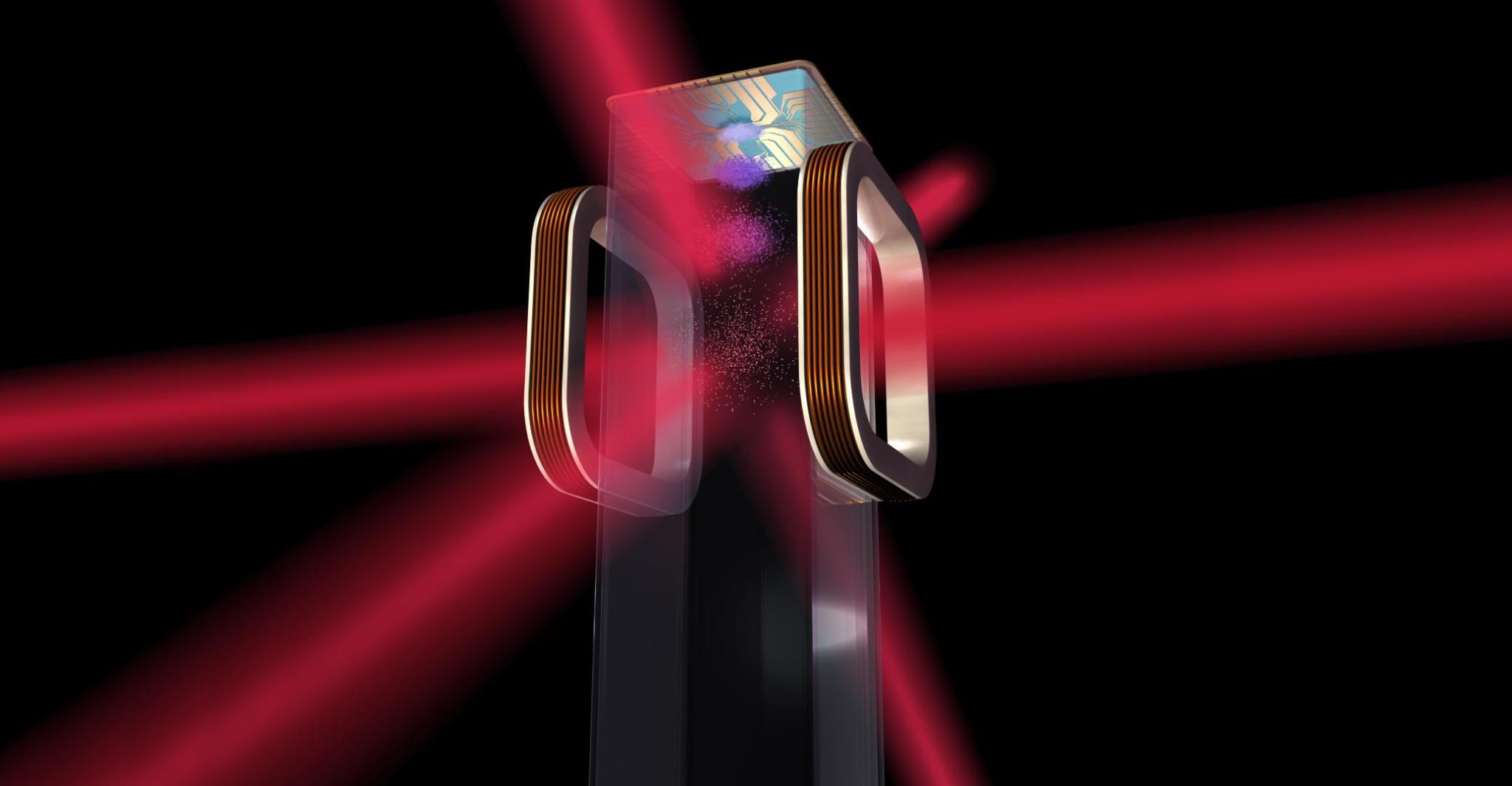 Artist's concept of an atom chip