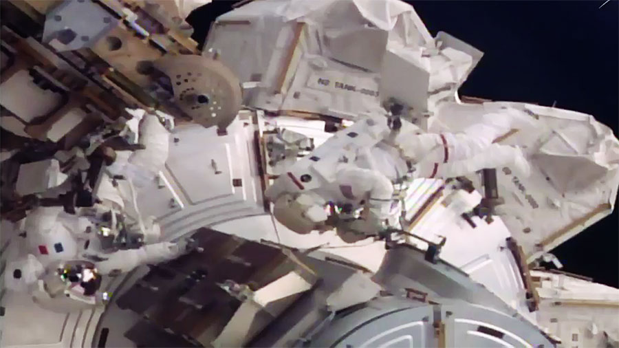 Spacewalkers Thomas Pesquet and Shane Kimbrough