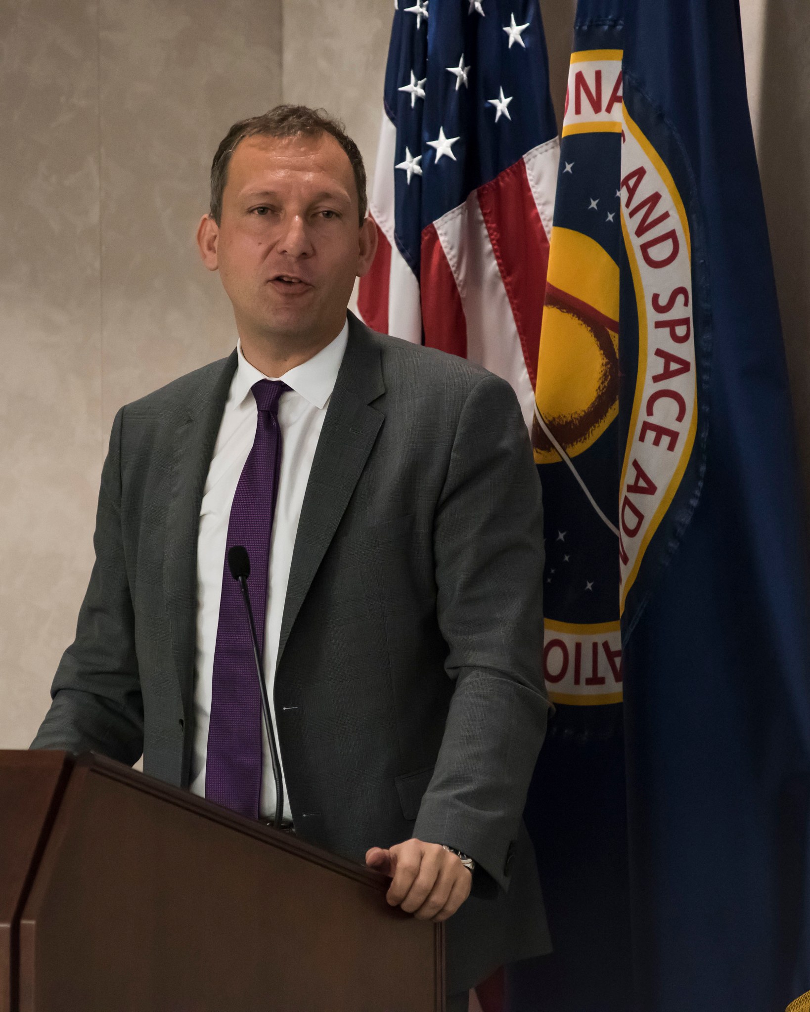 Thomas Zurbuchen addressed the March 21 Marshall Association luncheon at NASA's Marshall Space Flight Center. 