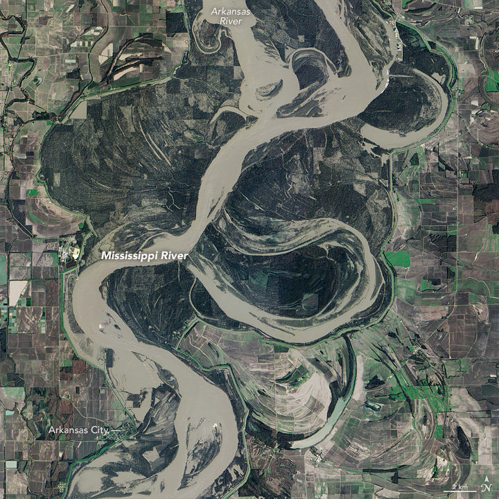 EO-1 image of flooding at confluence of Arkansas and Mississippi rivers (December 2015)