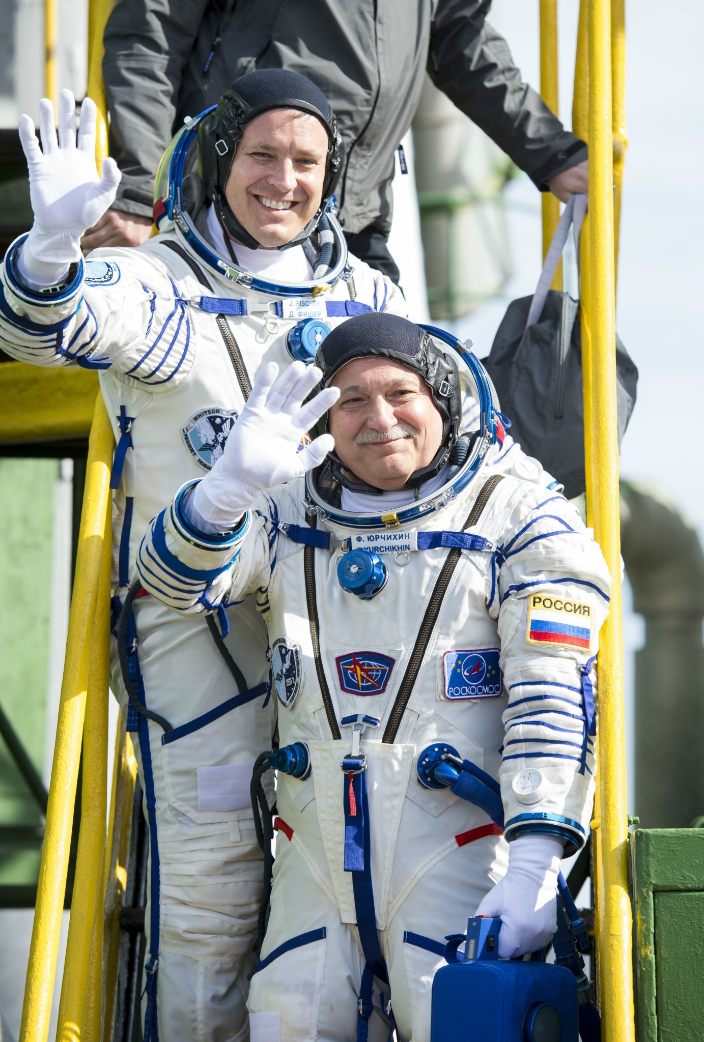 Expedition 51 Soyuz Commander Fyodor Yurchikhin of Roscosmos and Flight Engineer Jack Fischer of NASA 