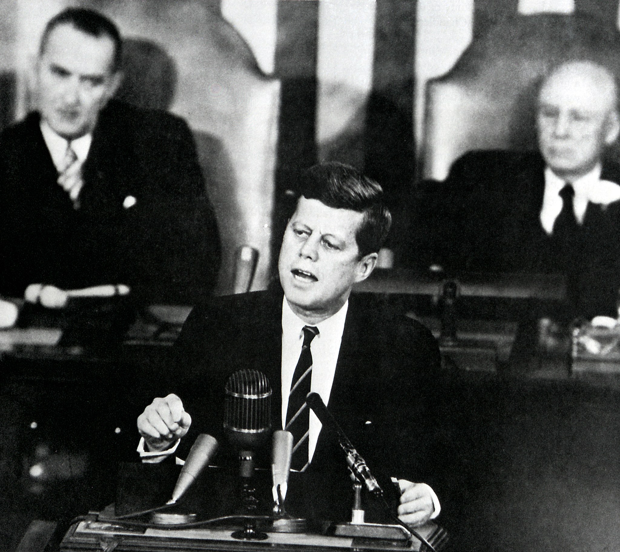 President John F. Kennedy speaks before a joint session of Congress, May 25, 1961.