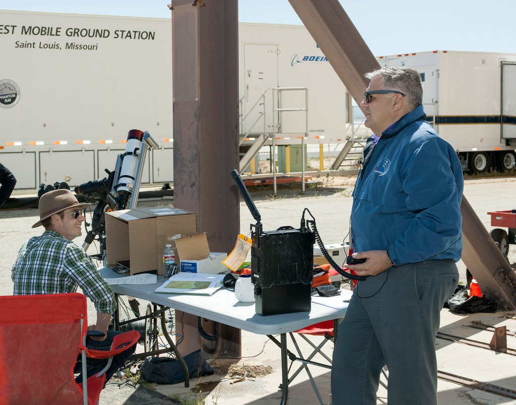 Engineers await T-38C visible shockwave data.