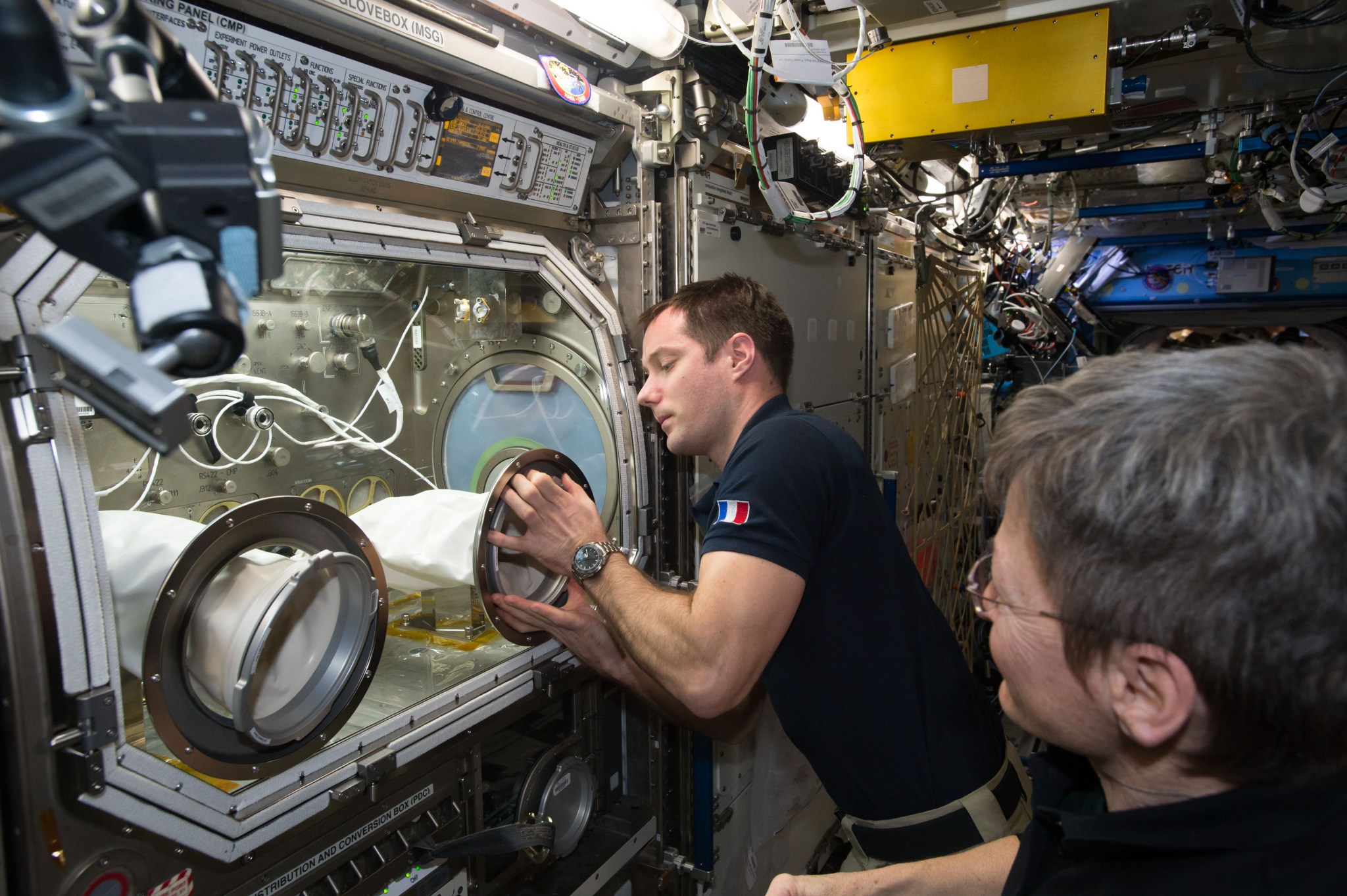 ESA astronaut Thomas Pesquet and NASA astronaut Peggy Whitson