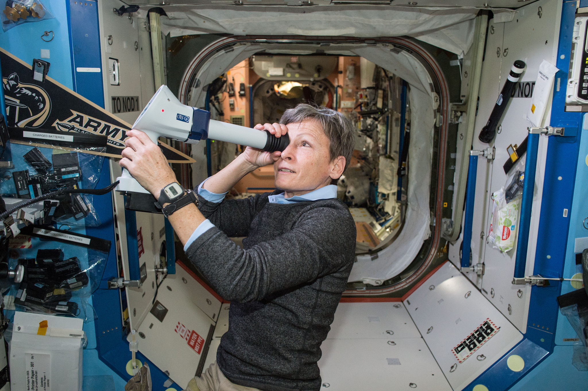 NASA astronaut Peggy Whitson served as commander of the International Space Station's Expedition 16 in March 2008.