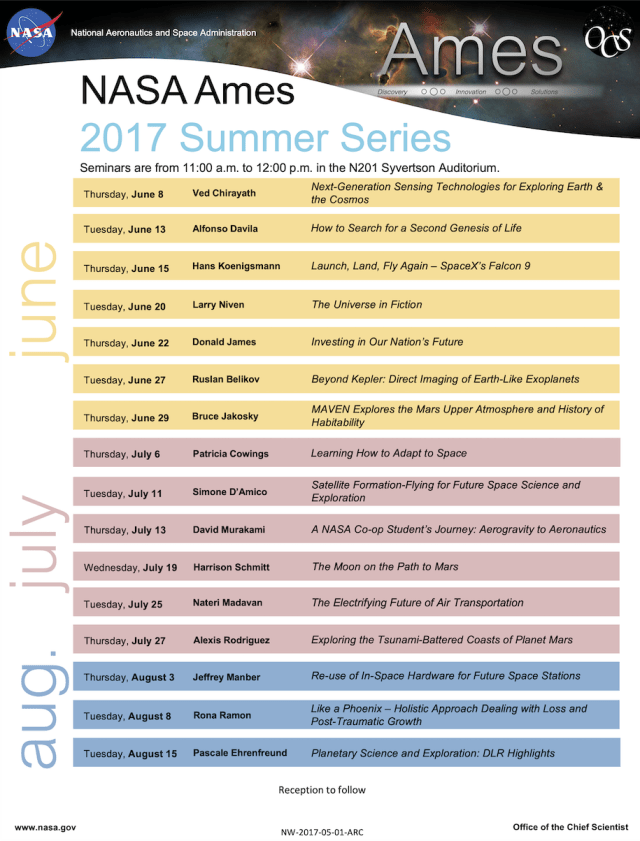 NASA Ames 2017 Summer Series