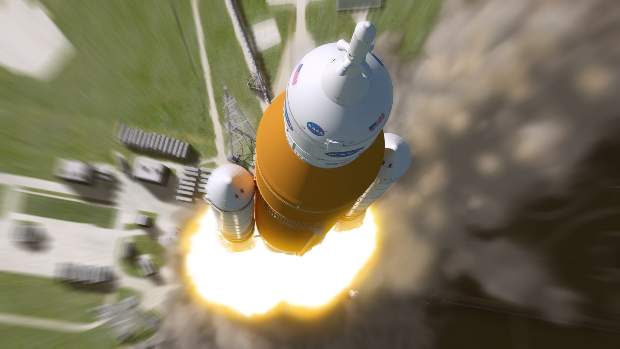 SLS/Orion lifts off from LC-39B