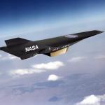 An artist's conception of the X-43A Hypersonic Experimental Vehicle in flight high above the clouds.