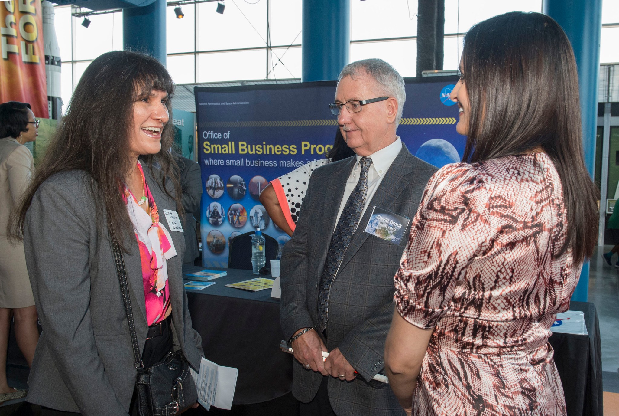 David Brock, center, at the NASA Service-Disabled Veteran-Owned Small Business Industry Day event May 9. 