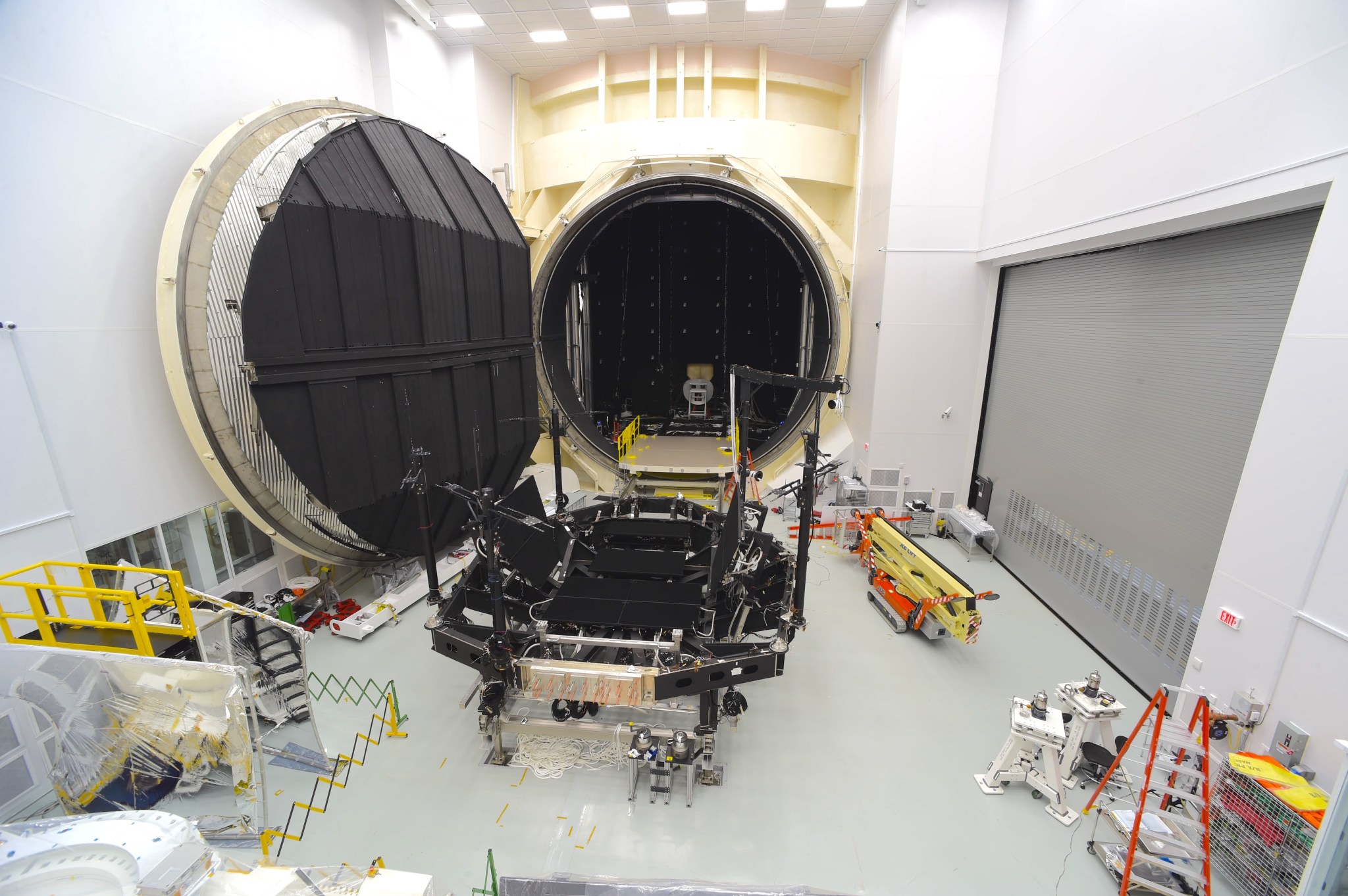 A view of Chamber A from inside the cleanroom at NASA's Johnson Space Center.