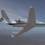 An aircraft in flight.