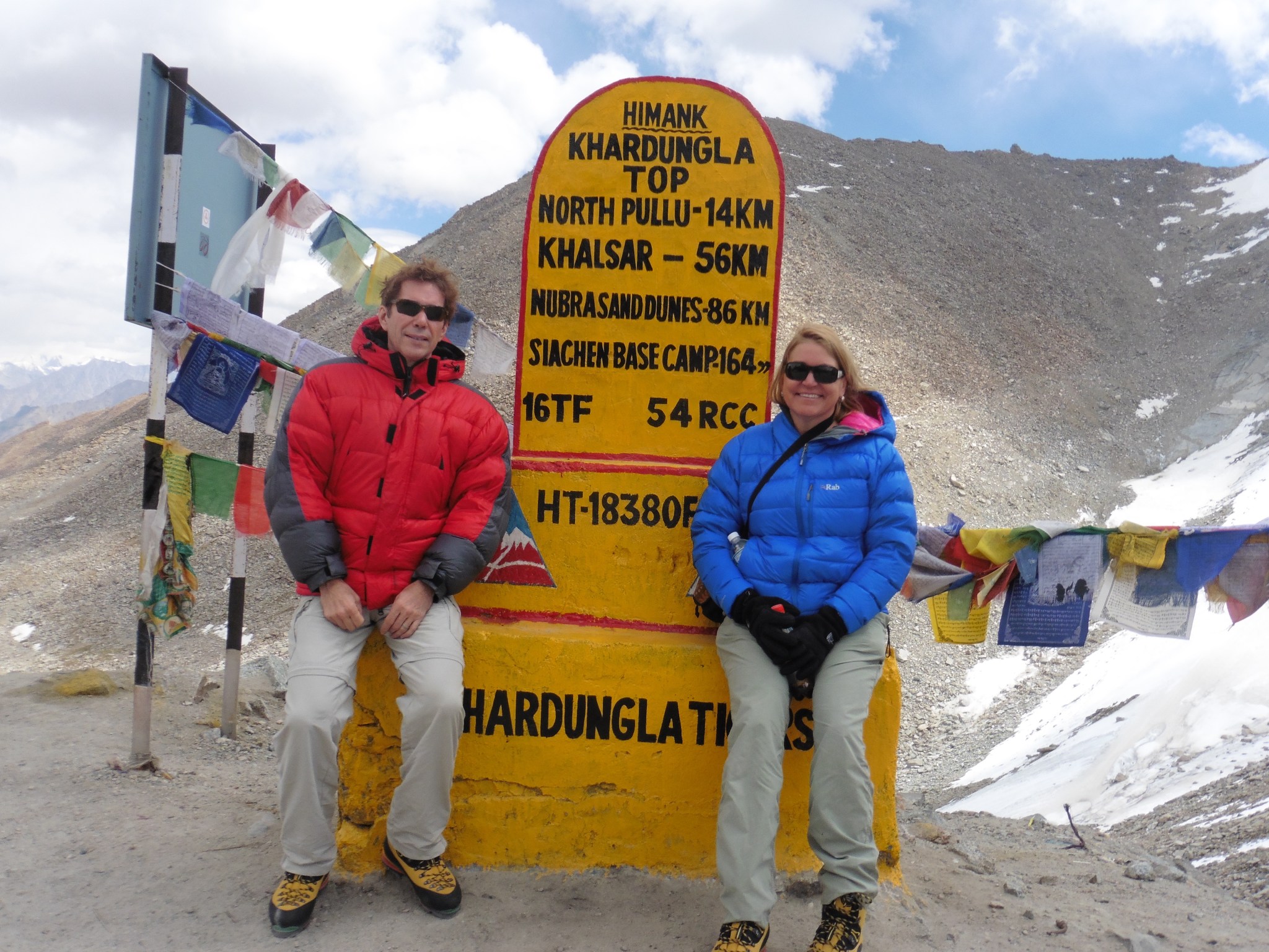 Paul McConnaughey, left, and his spouse, Angie, pause for a short breather during one of their hiking adventures in India. 