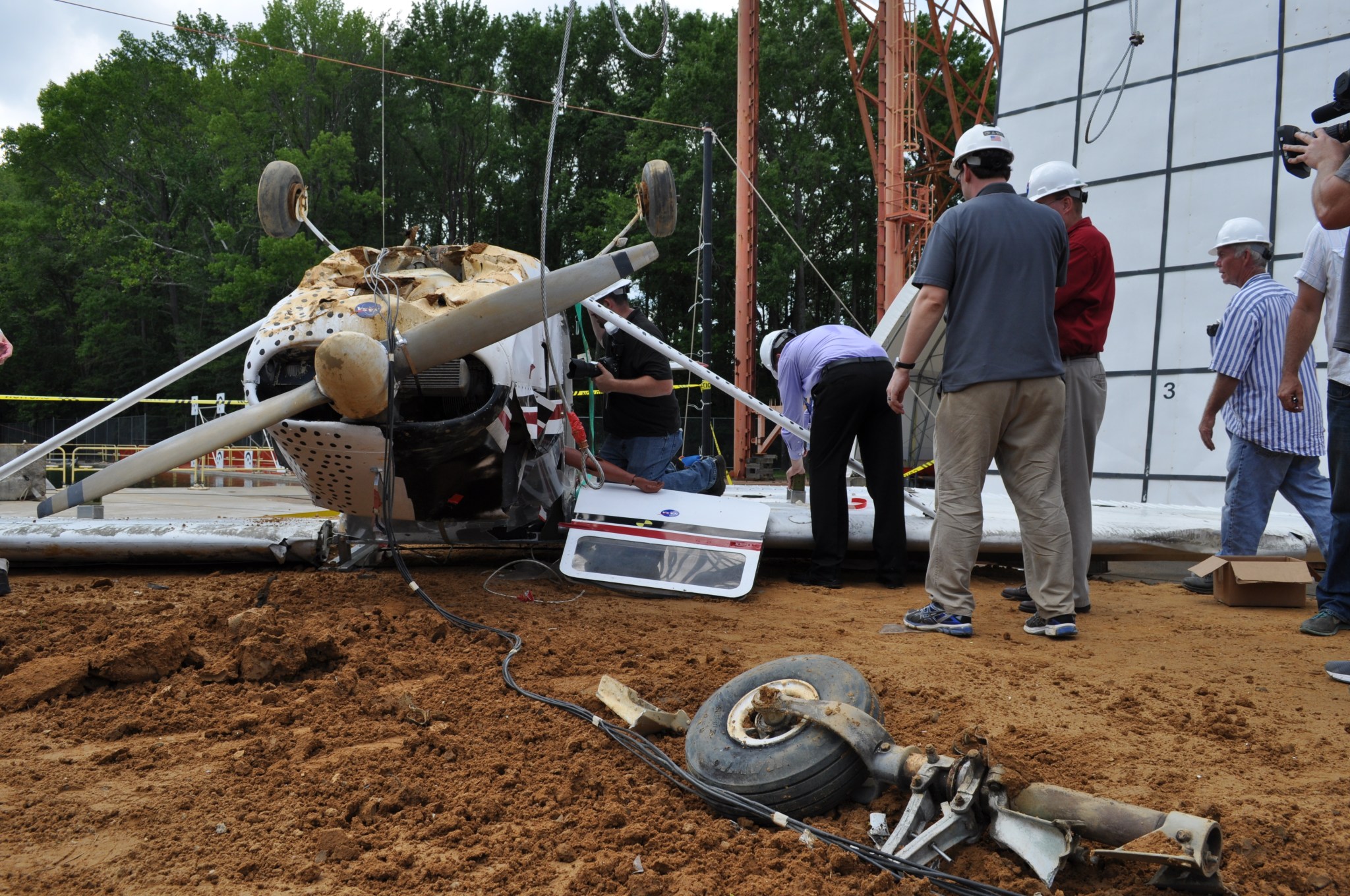 photo of controlled plane crash test