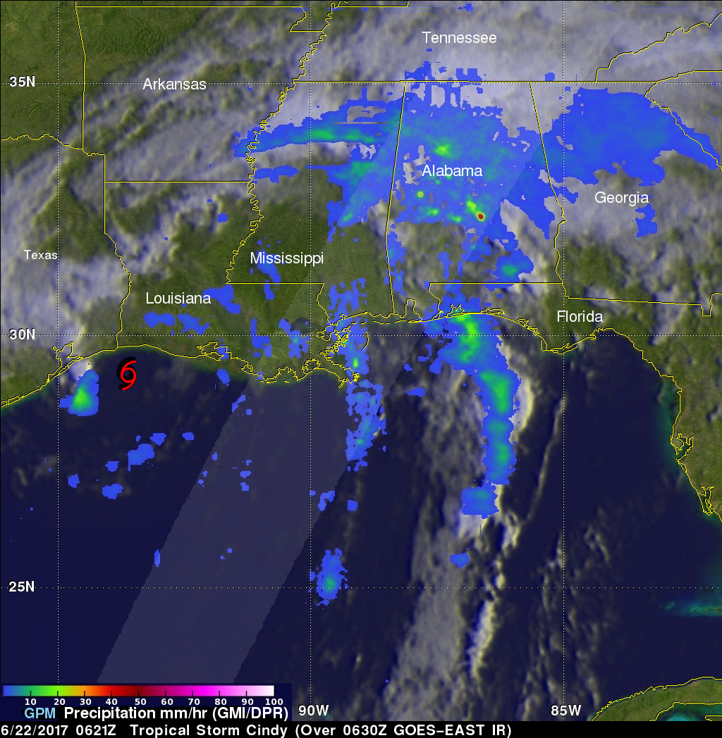 GPM image of Cindy