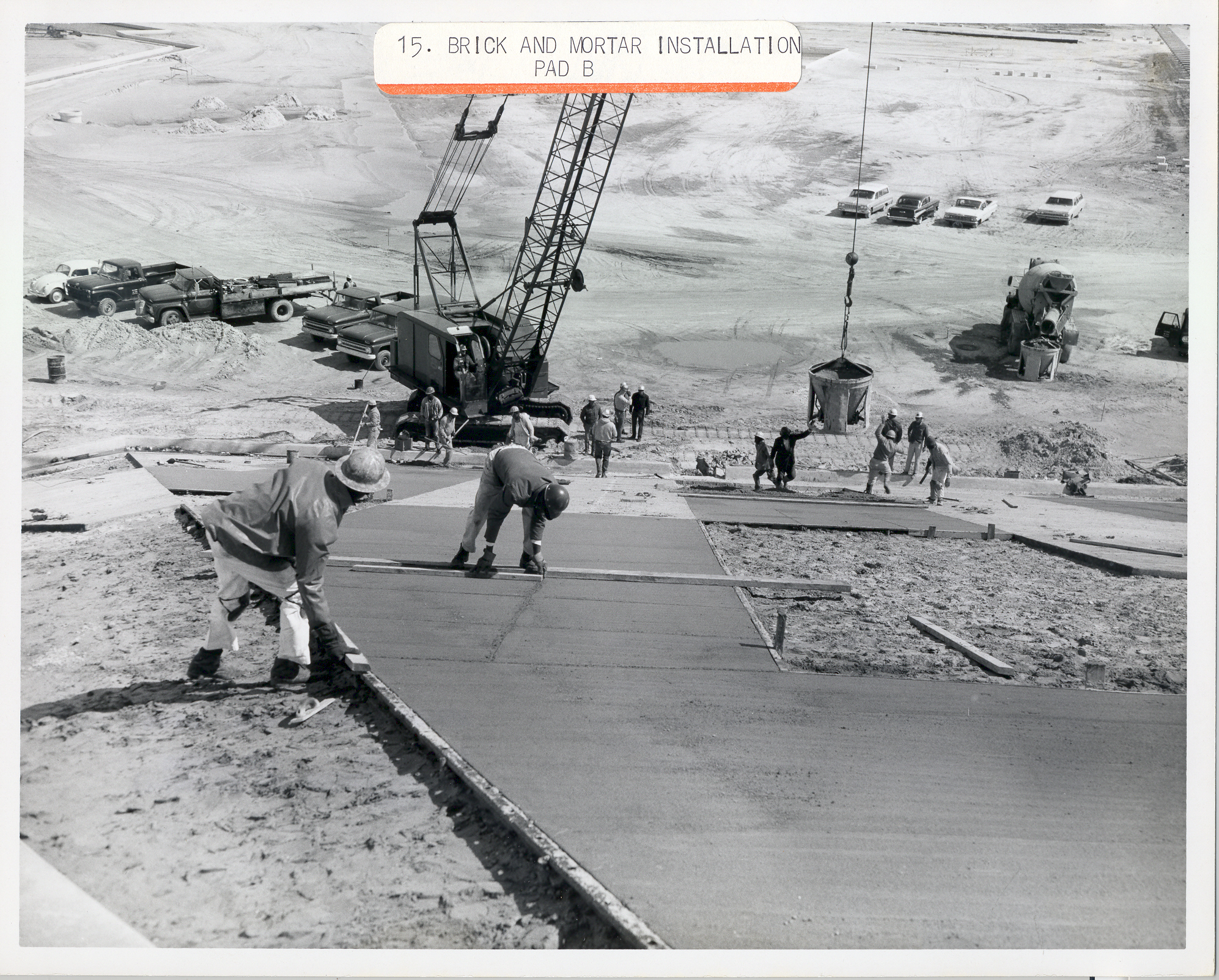 Pouring concrete at Launch Pad 39B on March 7, 1966.