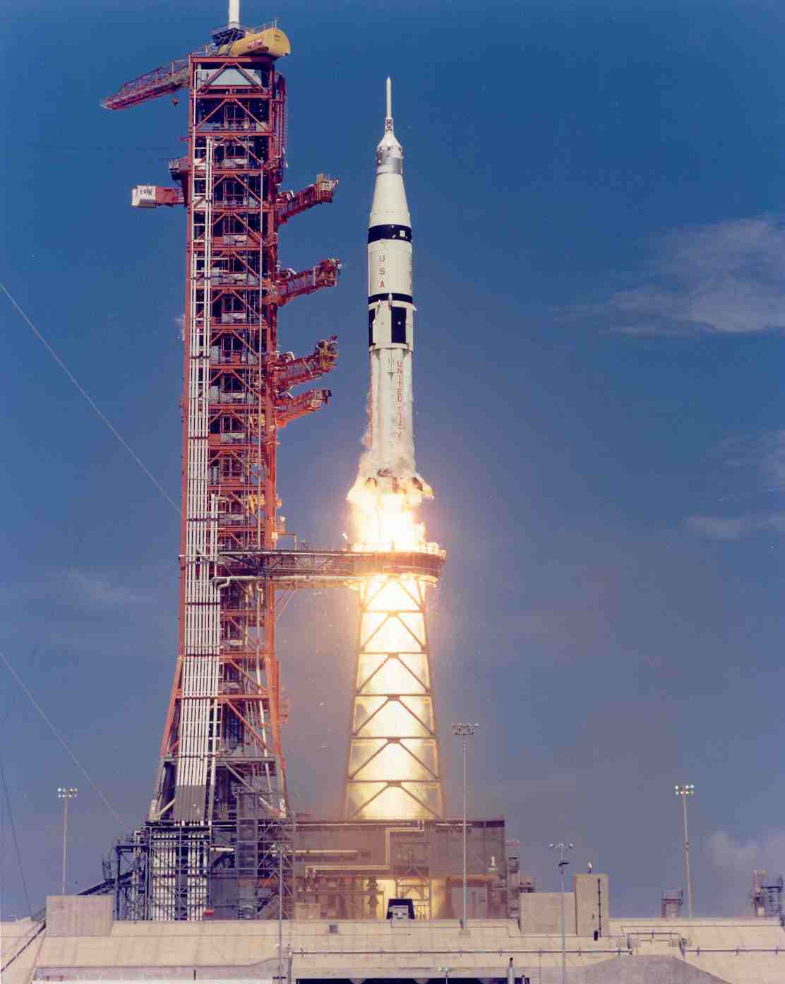 The Apollo-Soyuz Test Project Saturn 1B launch vehicle thundered away from Kennedy Space Center’s Launch Complex 39B