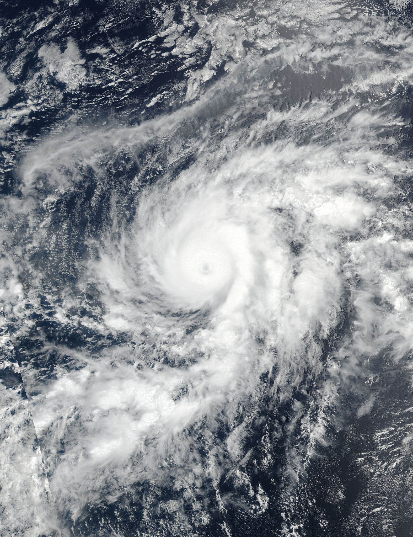 satellite view of hurricane over ocean