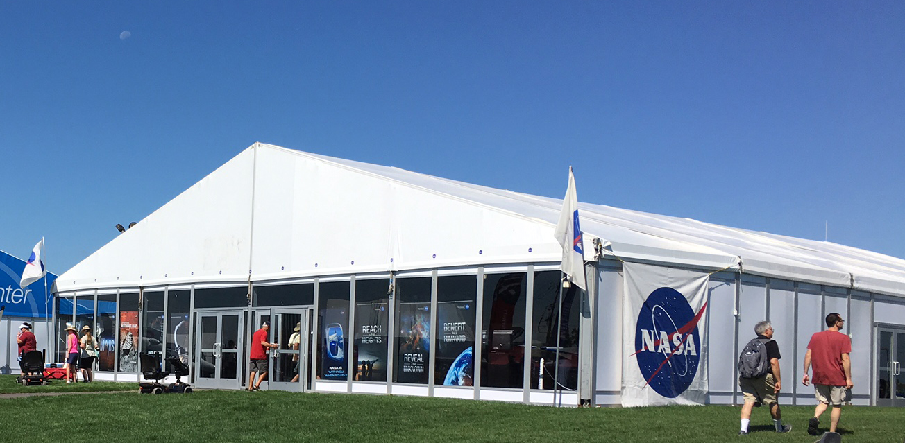  The NASA Pavilion in Aviation Gateway Park is the hub for displays and hands-on activities