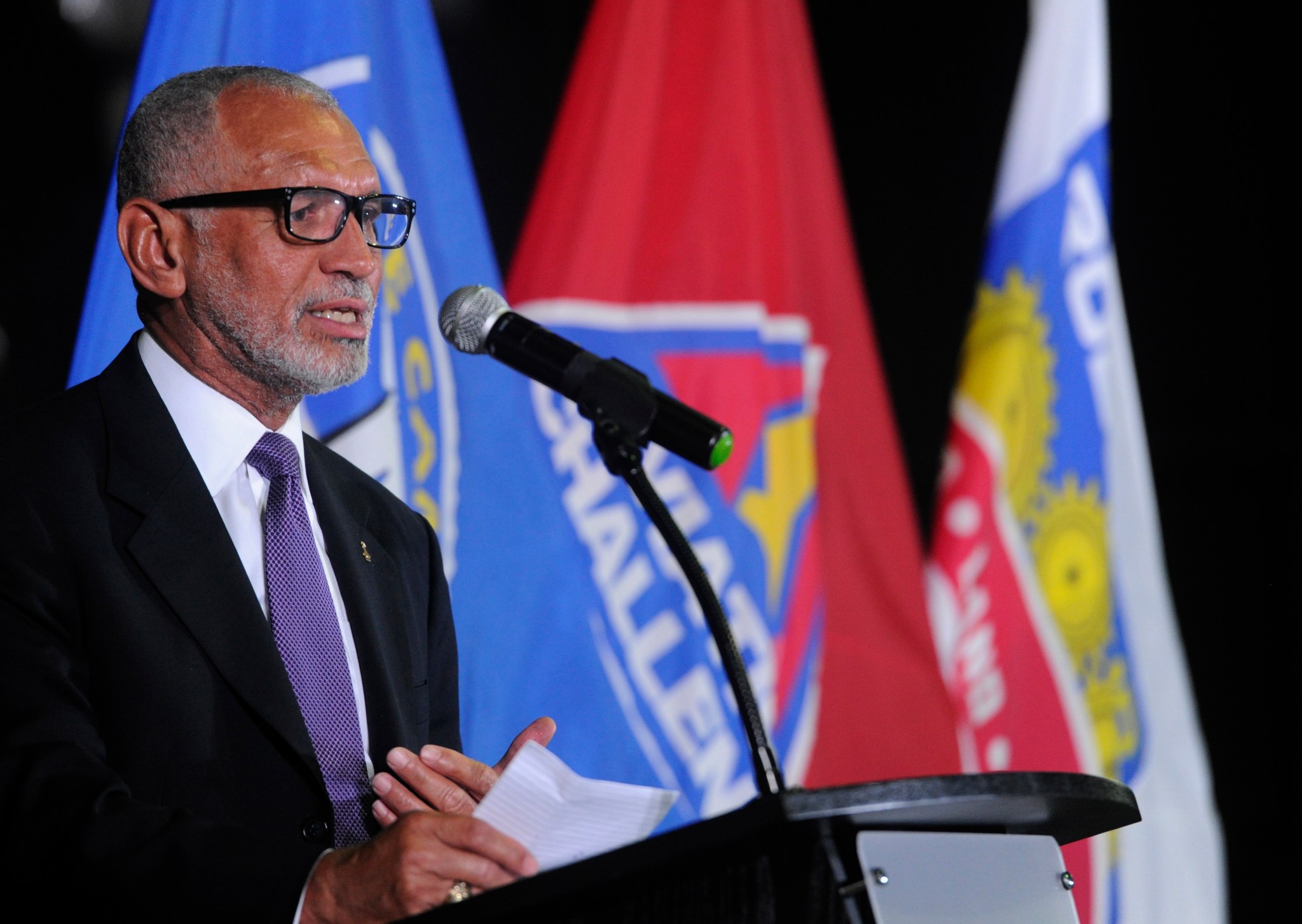 Former NASA Administrator Charles Bolden speaks at the 2017 Space Camp Hall of Fame Induction Banquet July 14.