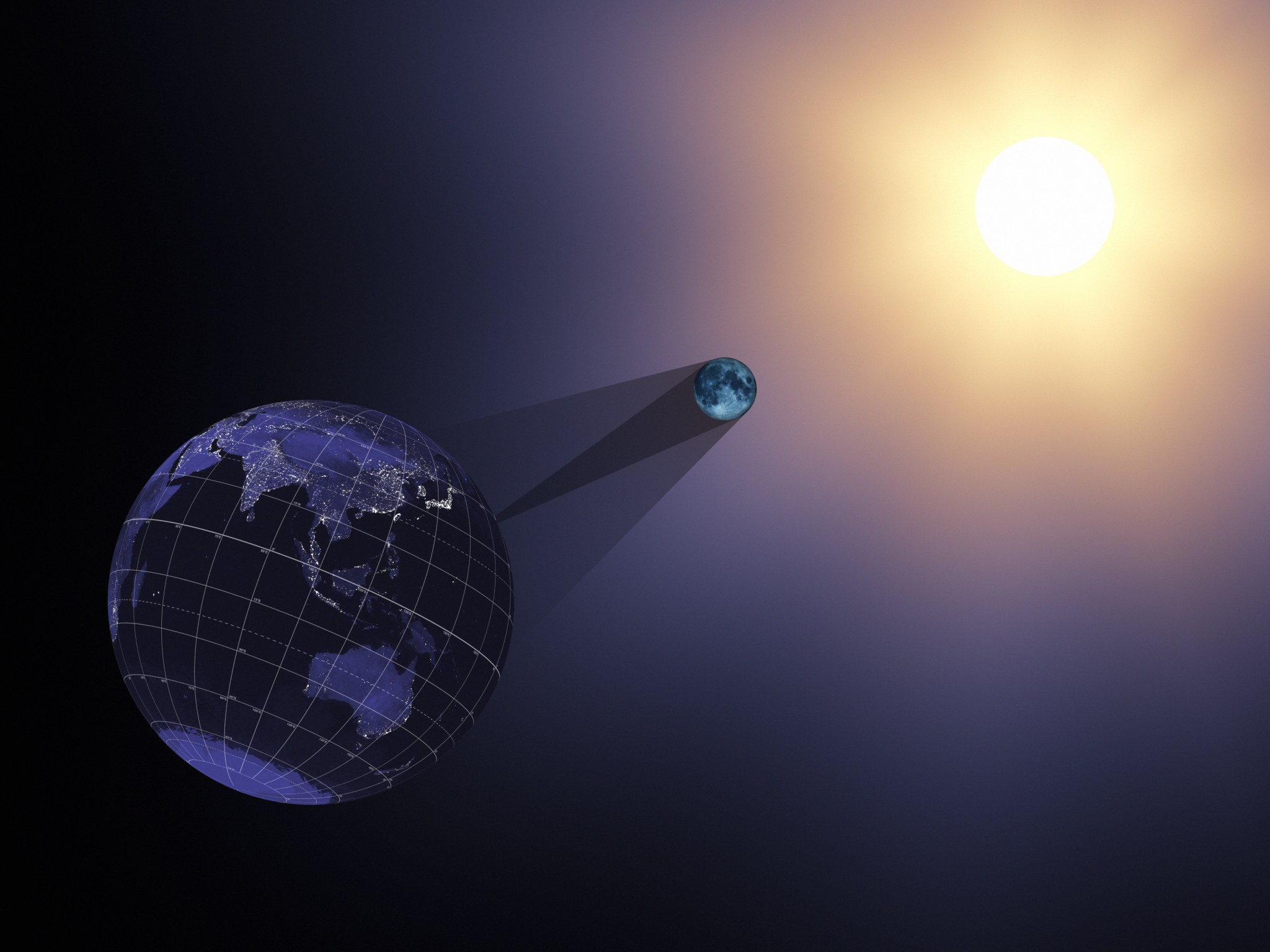 A solar eclipse occurs when the Moon passes between the Sun and the Earth, casting its shadow on the Earth.