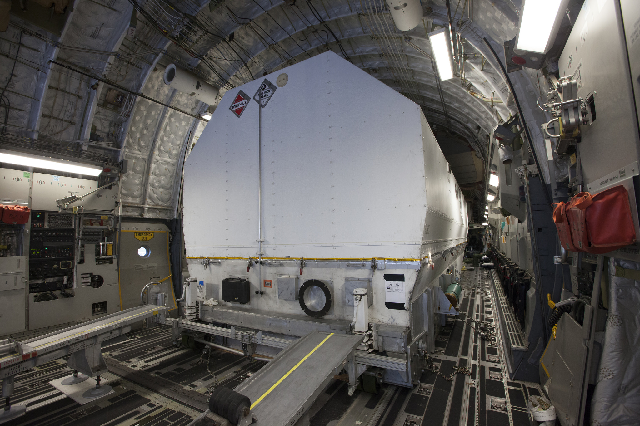 The TDRS-M satellite arrives in Florida.