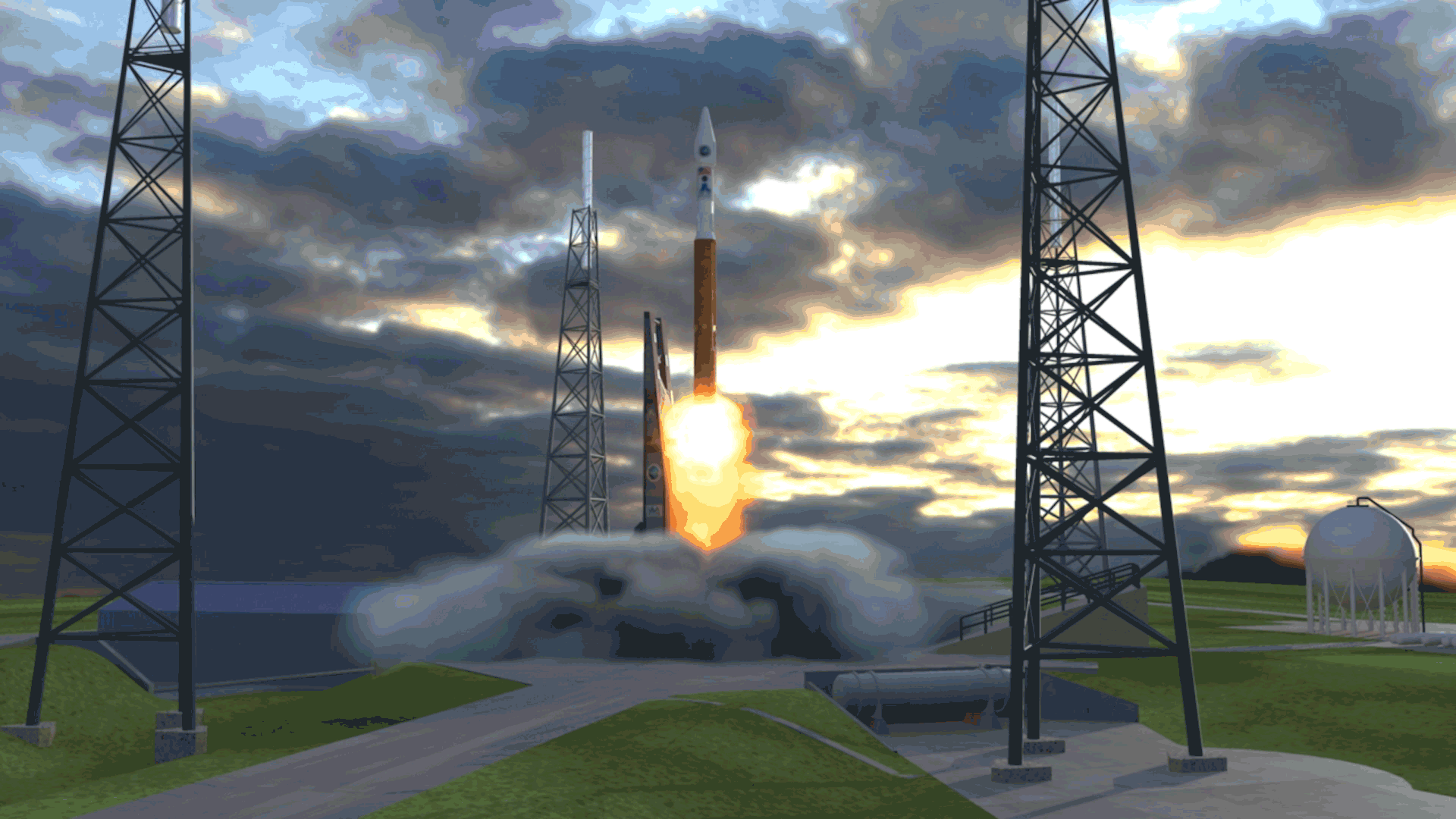 animation depicting TDRS-M launch