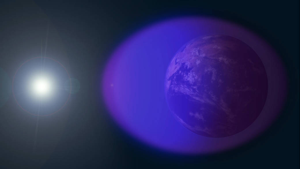the ionosphere — shown in purple and not-to-scale in this image