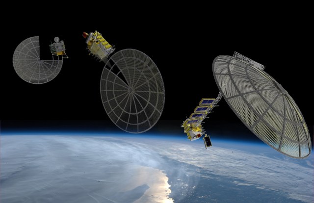 This artist's rendering depicts the Archinaut payload during its deployment in space.