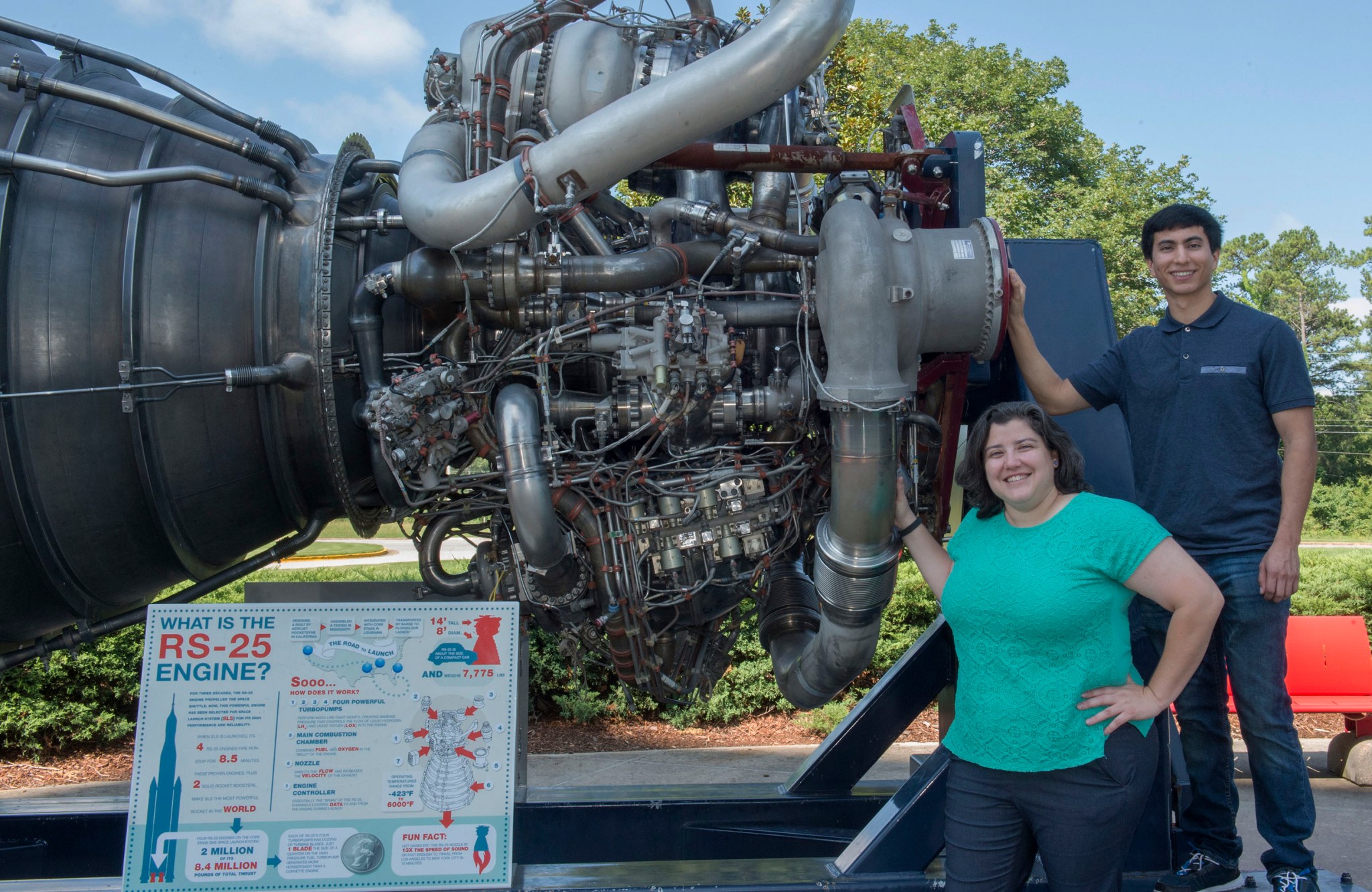 Engineering interns Jennifer Adams and Cristian Acosta.