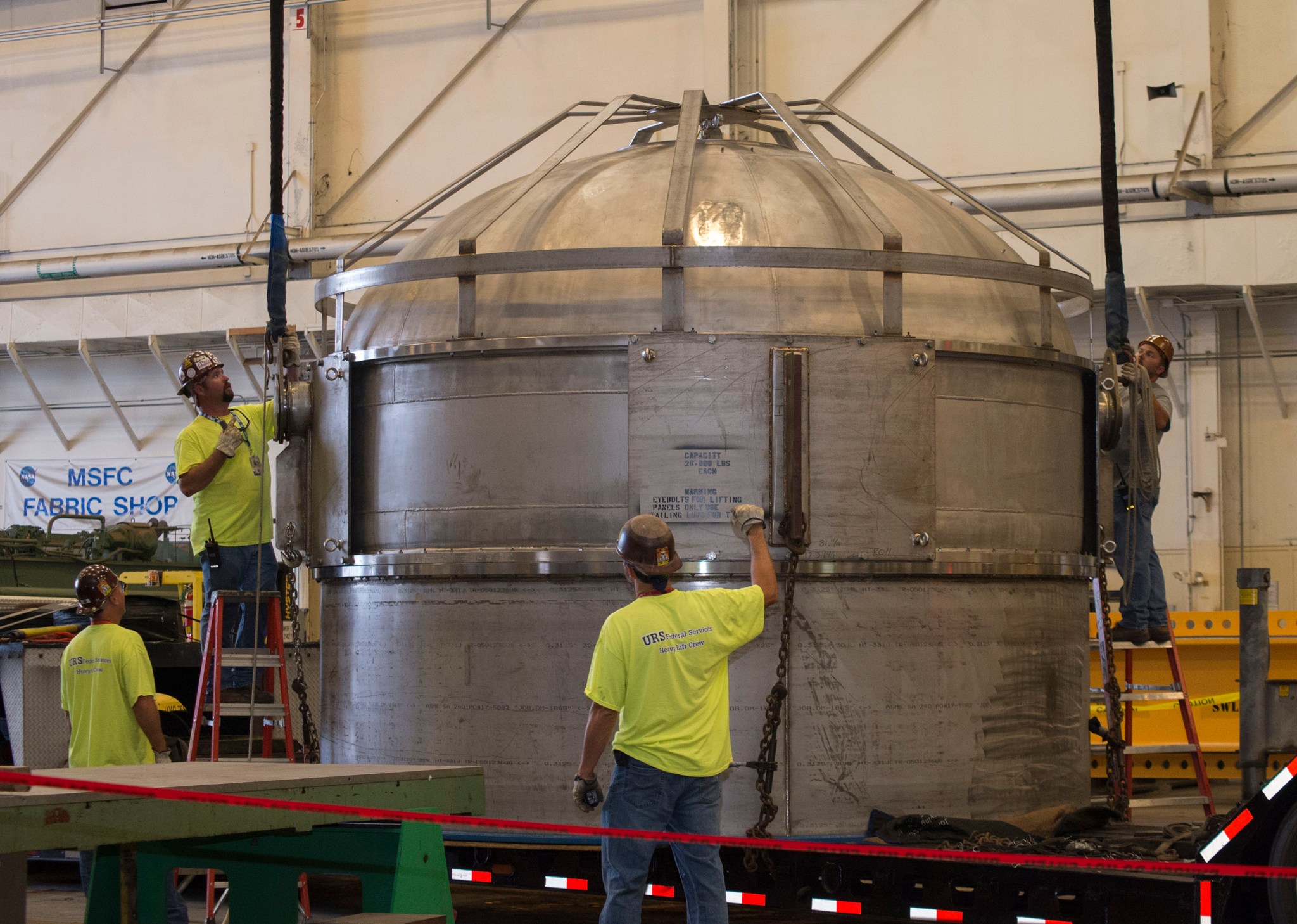 SHIIVER, a cryogenic test tank developed to evaluate heat intercept concepts, arrived at Marshall on Aug. 10. 