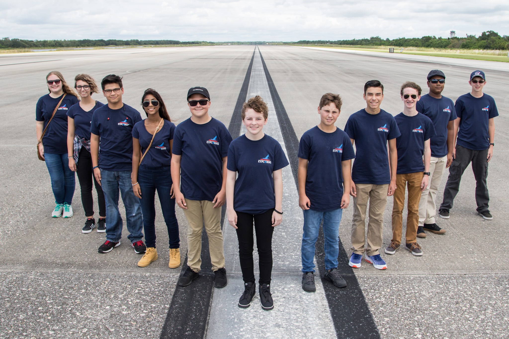 Members of Aviation Explorers Post 747, a group of middle- to high-school youth visited SonicBAT research flight campaign.
