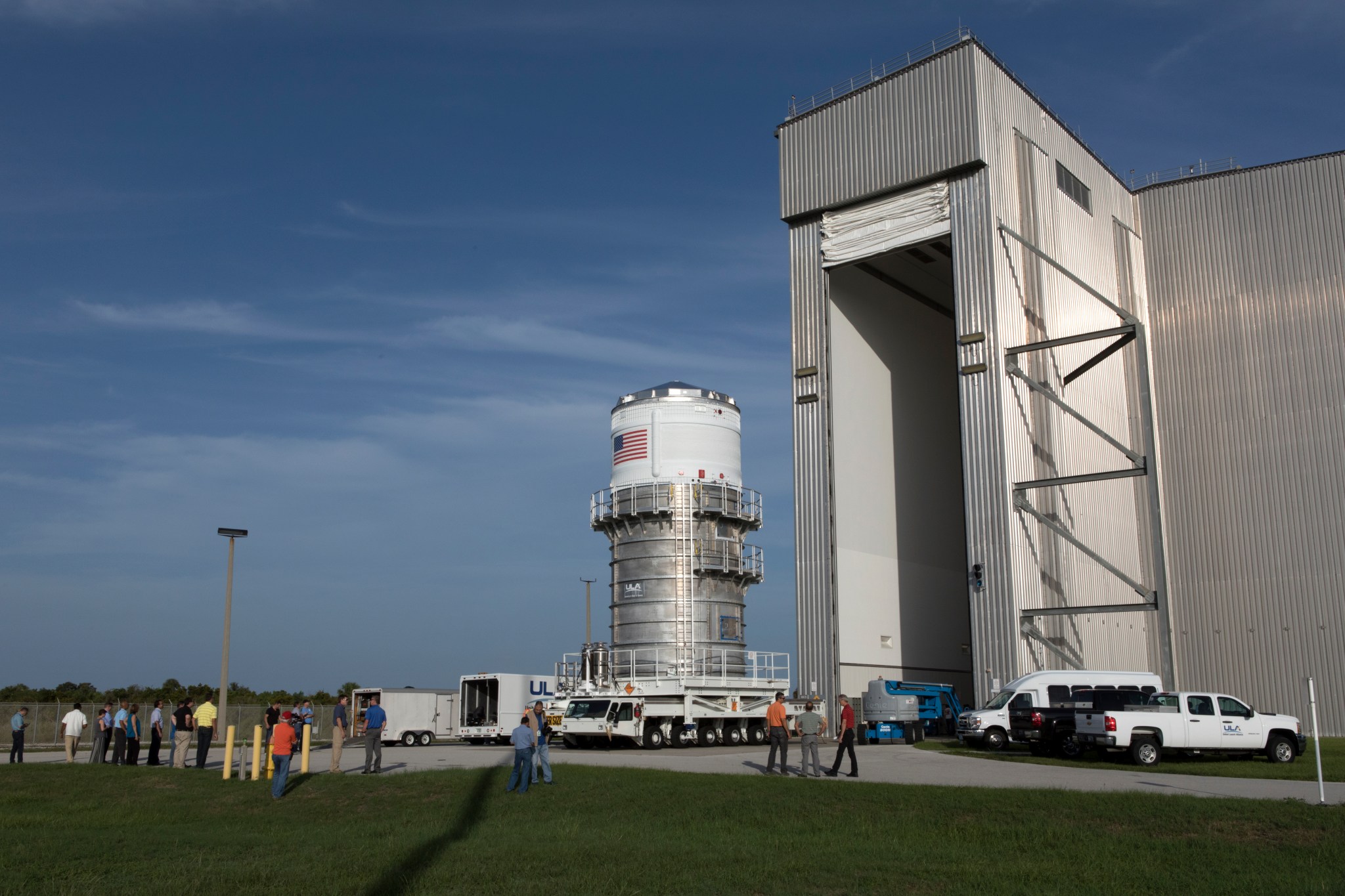 The Interim Cryogenic Propulsion Stage (ICPS) is the first segment for SLS rocket to arrive at the agency's Kennedy Space Center
