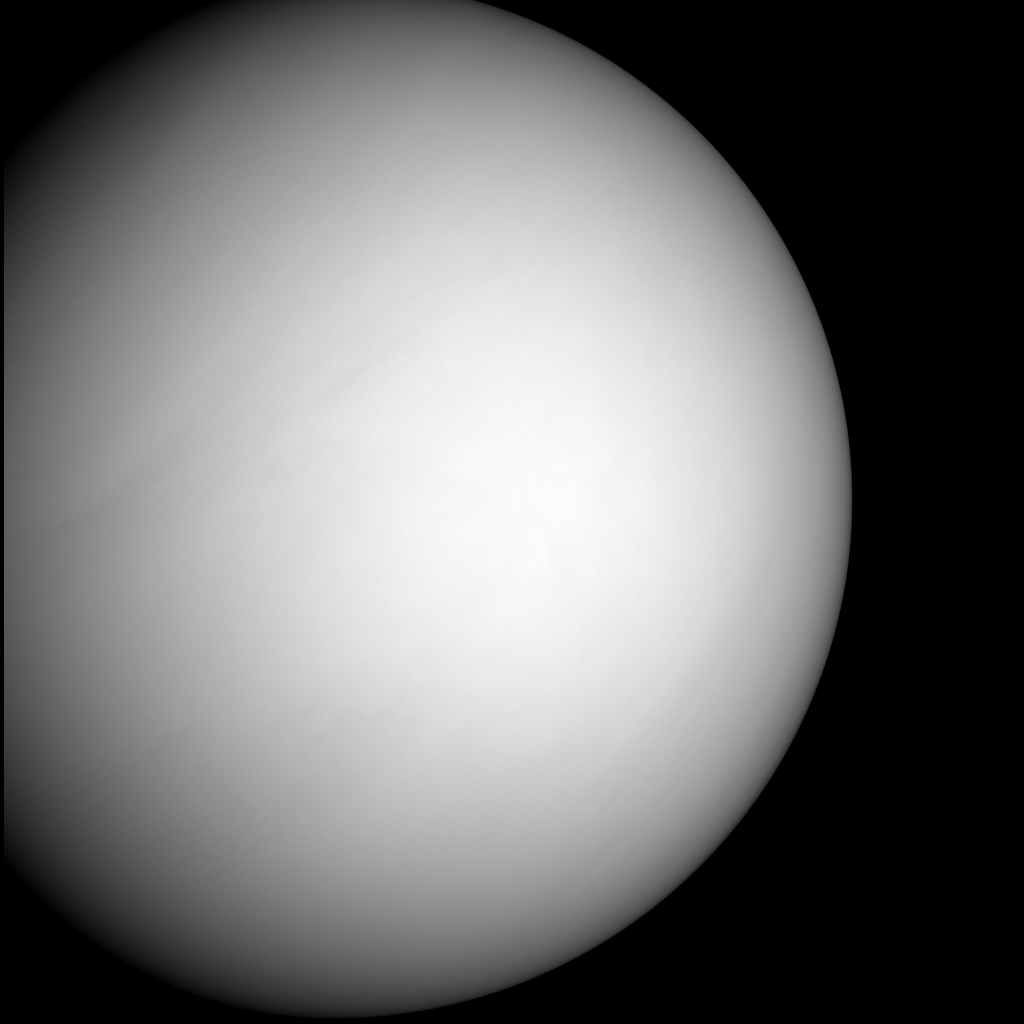 Messenger image of Venus in black and white