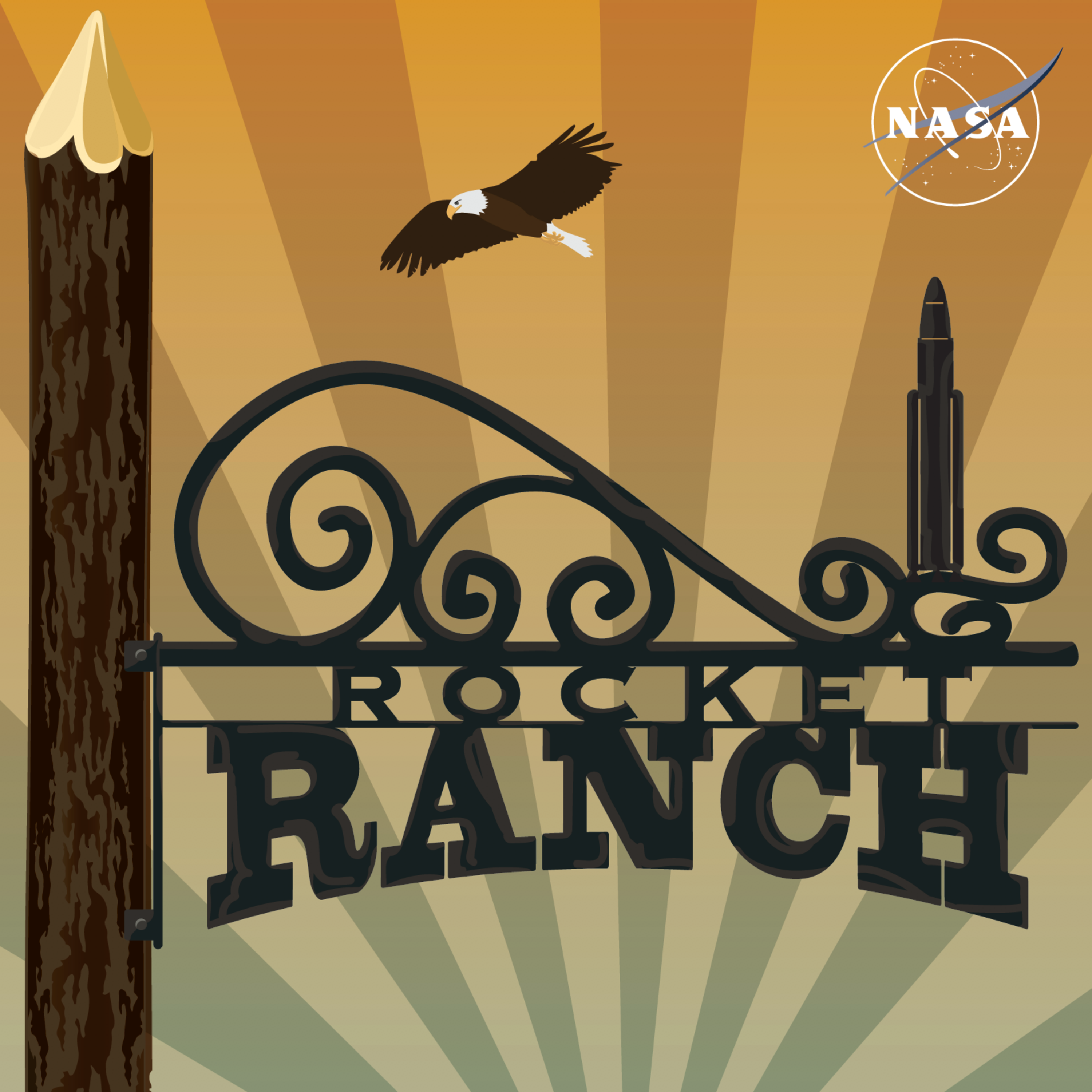 Rocket Ranch podcast cover illustration