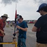 NASA Armstrong intern Zachary Houghton prepares to launch “Houston’s Problem,” a model rocket built by Armstrong interns.
