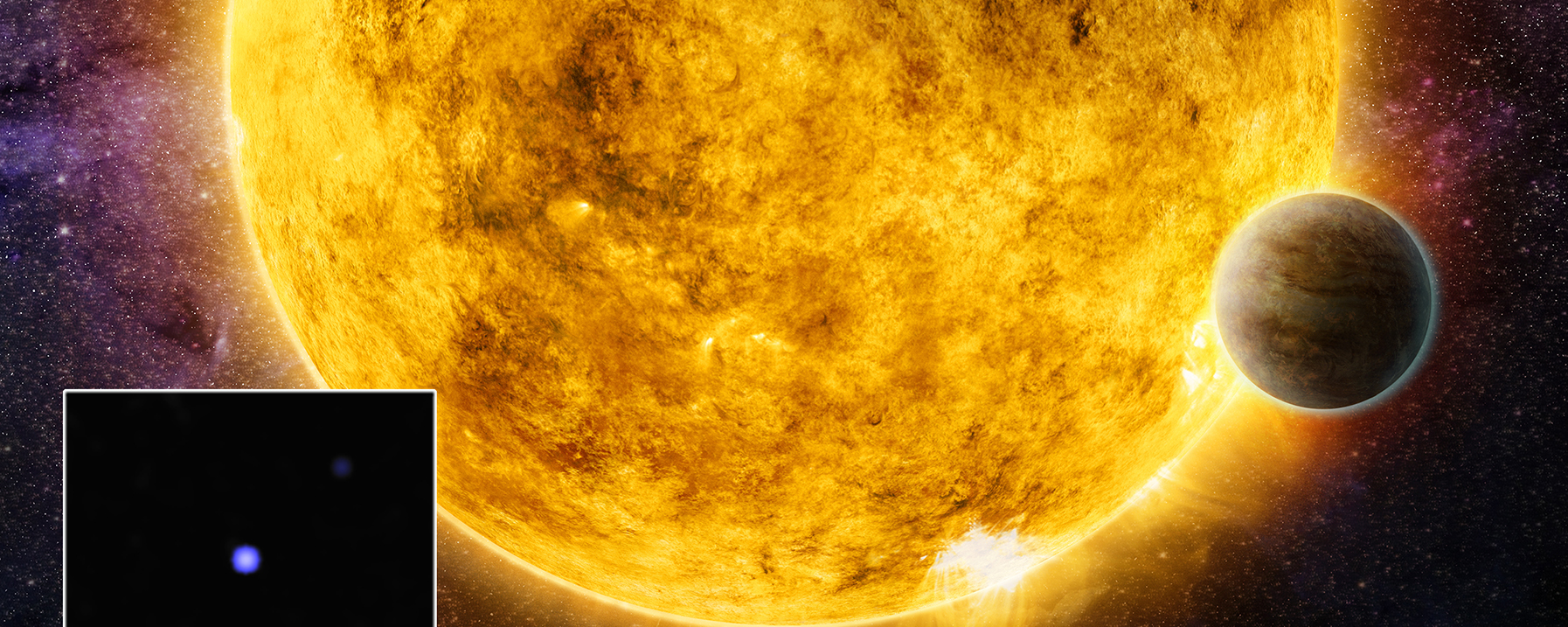 Artist Depiction of Star and X-Ray Image of GJ 176