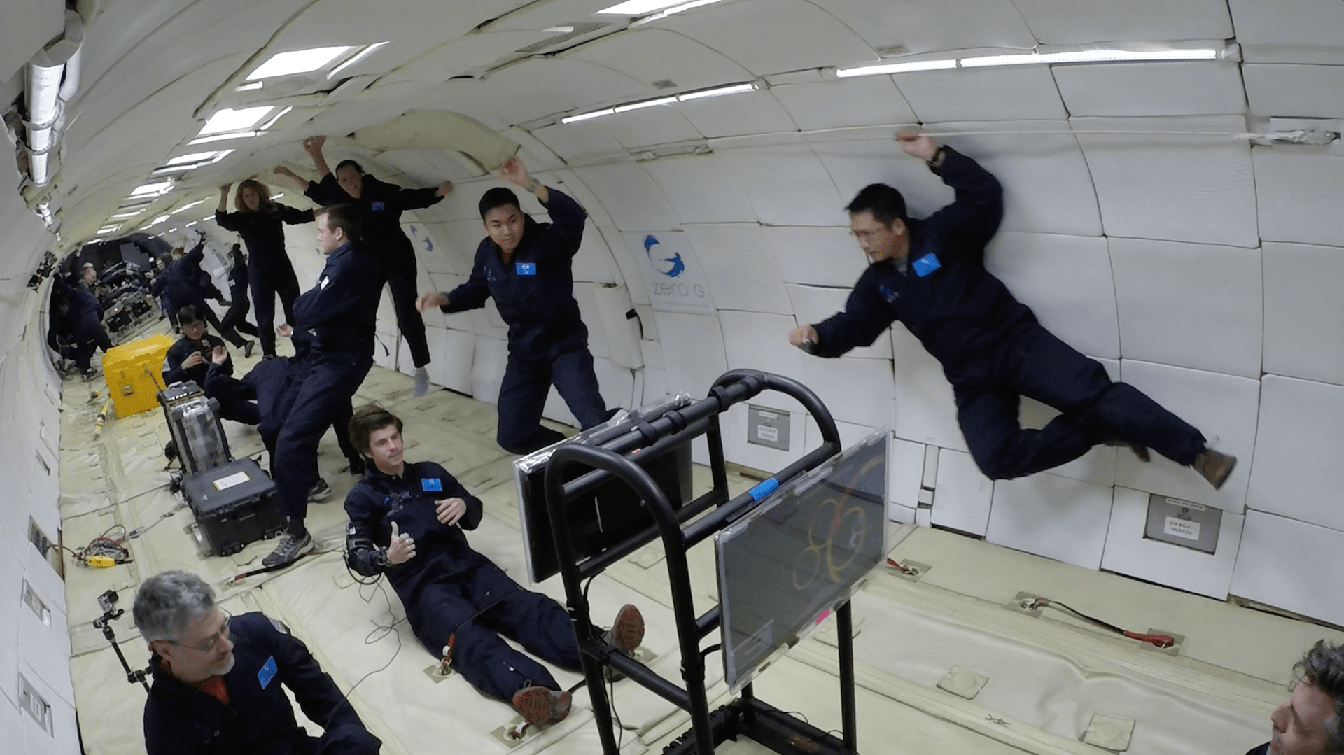 Research Team in microgravity