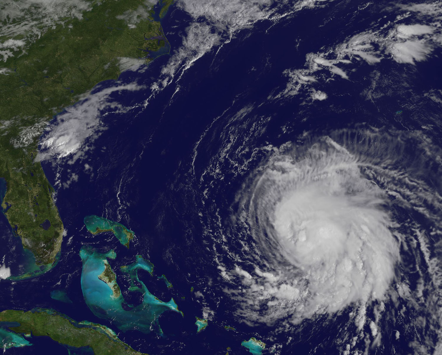 Satellite image of Jose, a swirling cloud mass near the Bahamas.