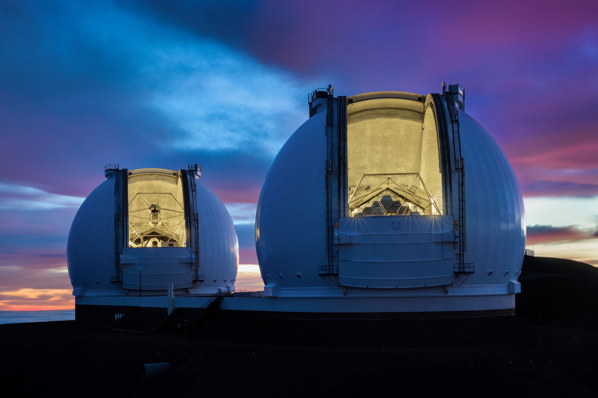 The twin 10-meter Keck Observatory telescopes