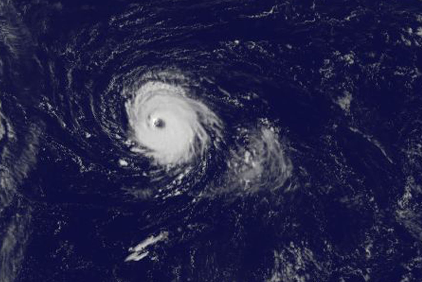 small spiral hurricane in big ocean