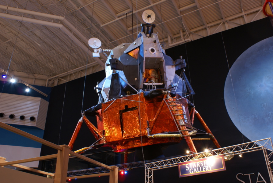 The Lunar Module Test Article-8 (LTA-8) on display at Space Center Houston