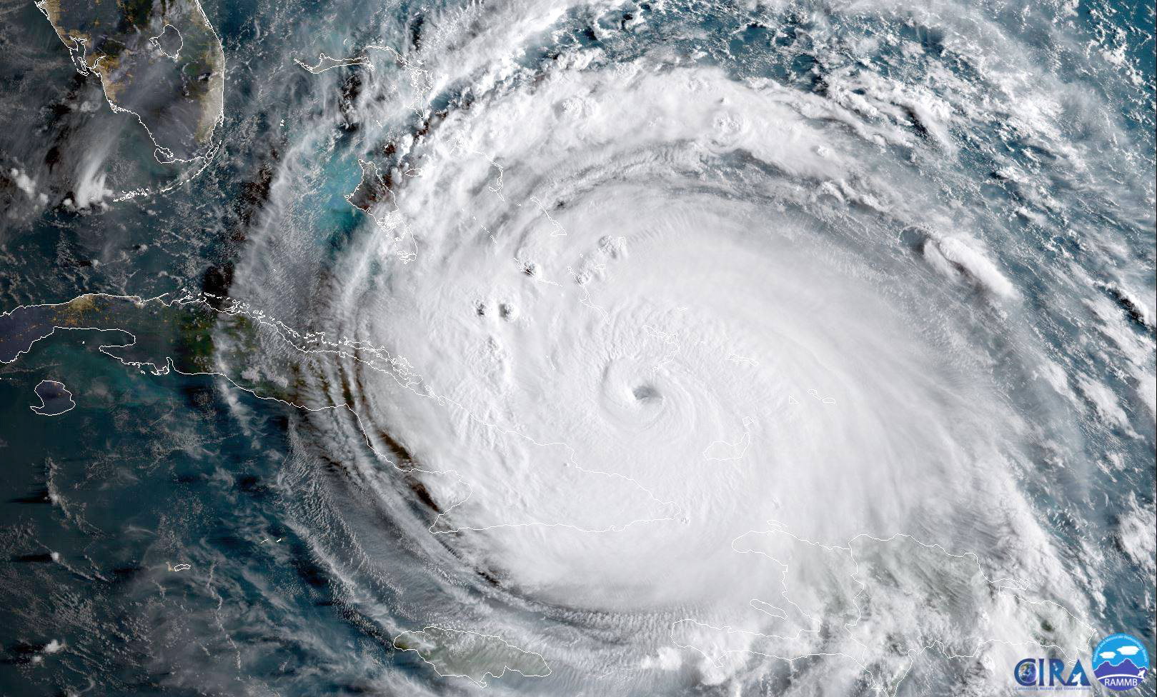 GOES-16 satellite image of Hurricane Irma.