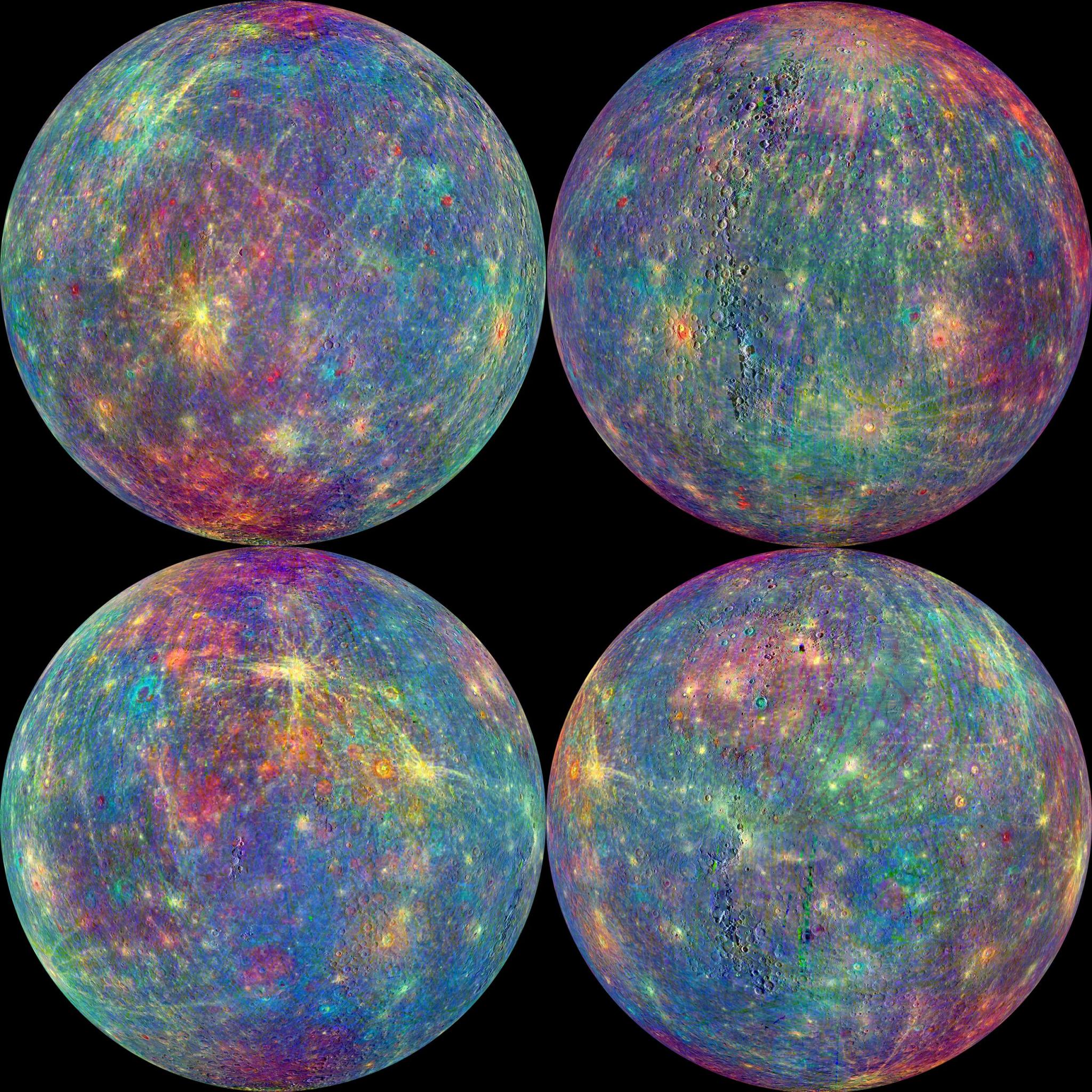 four images of Mercury