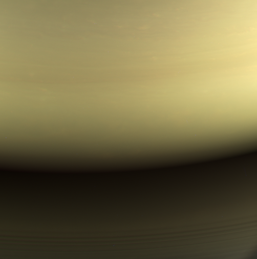 Closeup of Saturn's night side