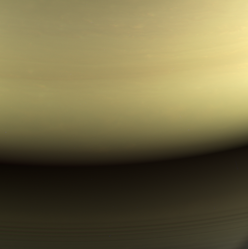 Closeup of Saturn's night side