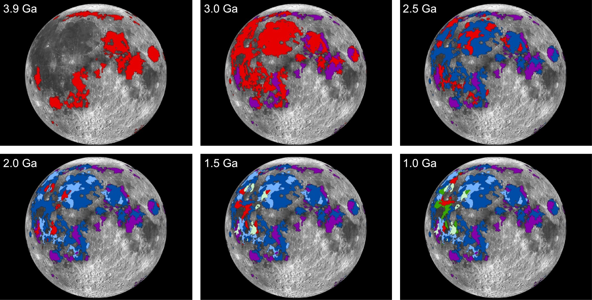 Time Sequence Figure of Lunar Lava Plain Formation