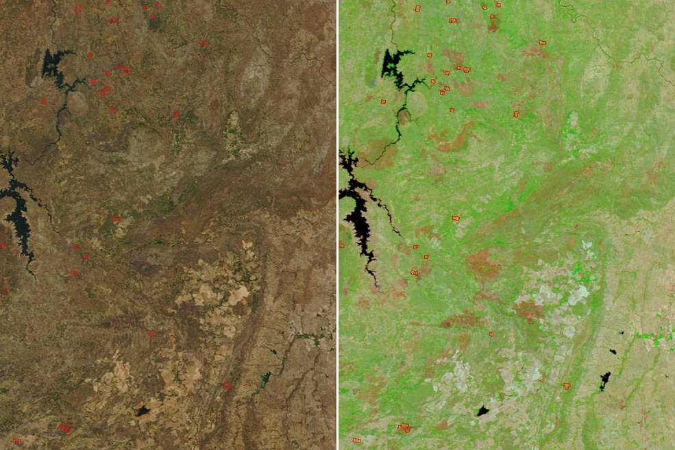 Fires in Chapada dos Veadeiros National Park in Brazil