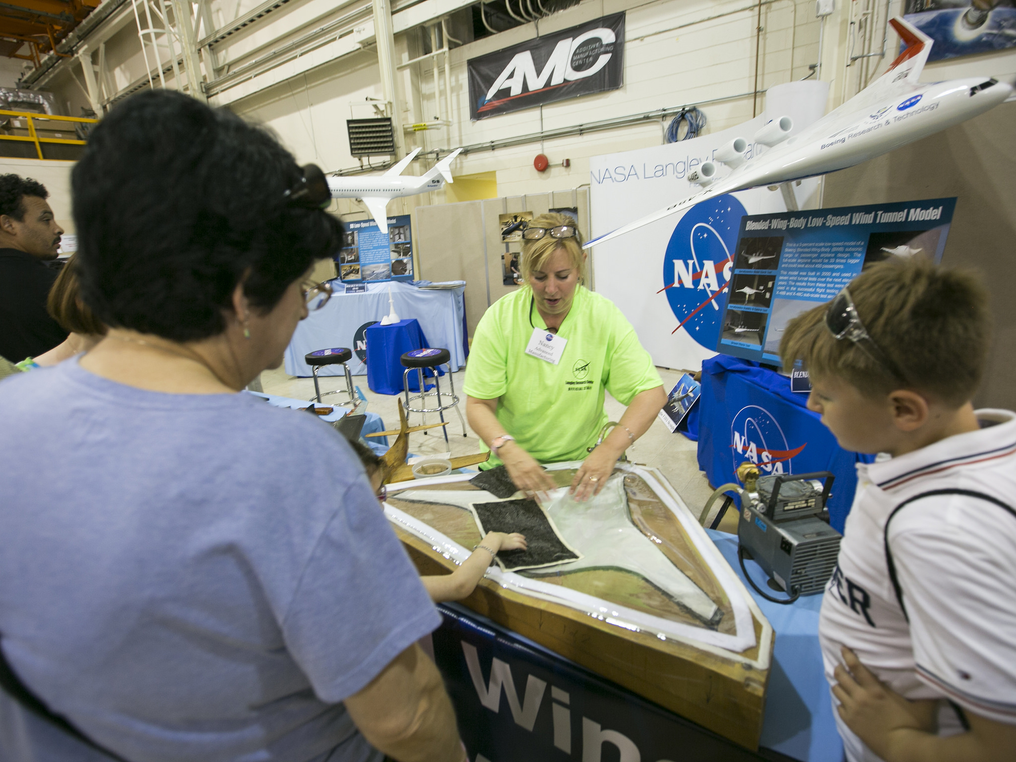 NASA's Nancy Holloway explains the process of composite model making.